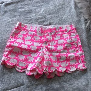 Lilly Pulitzer pink tusk in sun buttercup shorts